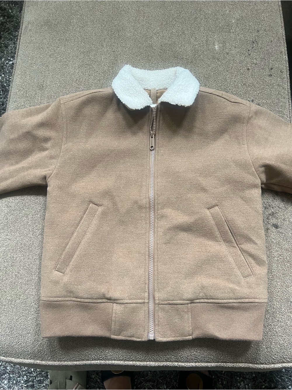 Abercrombie Kids Boys Sherpa Collar Jacket Brown Size 9/10